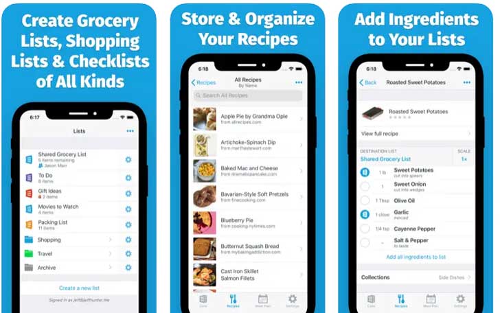 App AnyList para listas de compras en el supermercado